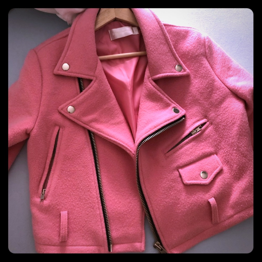 Cute pink Motor Jacket from Korea